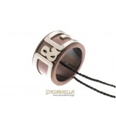 D&G anello Overlap acciaio e PVD marrone mis.18 referenza DJ0734 new